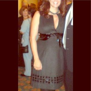 KAY UNGER CHARCOAL GREY A-LINE WOOL COCKTAIL DRESS